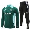 Sudadera De Entrenamiento Manchester United Cremallera De Cuarto 2024-25 Verde - Hombre